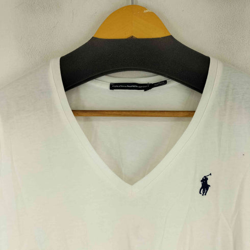 ラルフローレンスポーツ RALPH LAUREN SPORT ミニポニー刺繍 Vネック S/S Tシャツ レディース  M